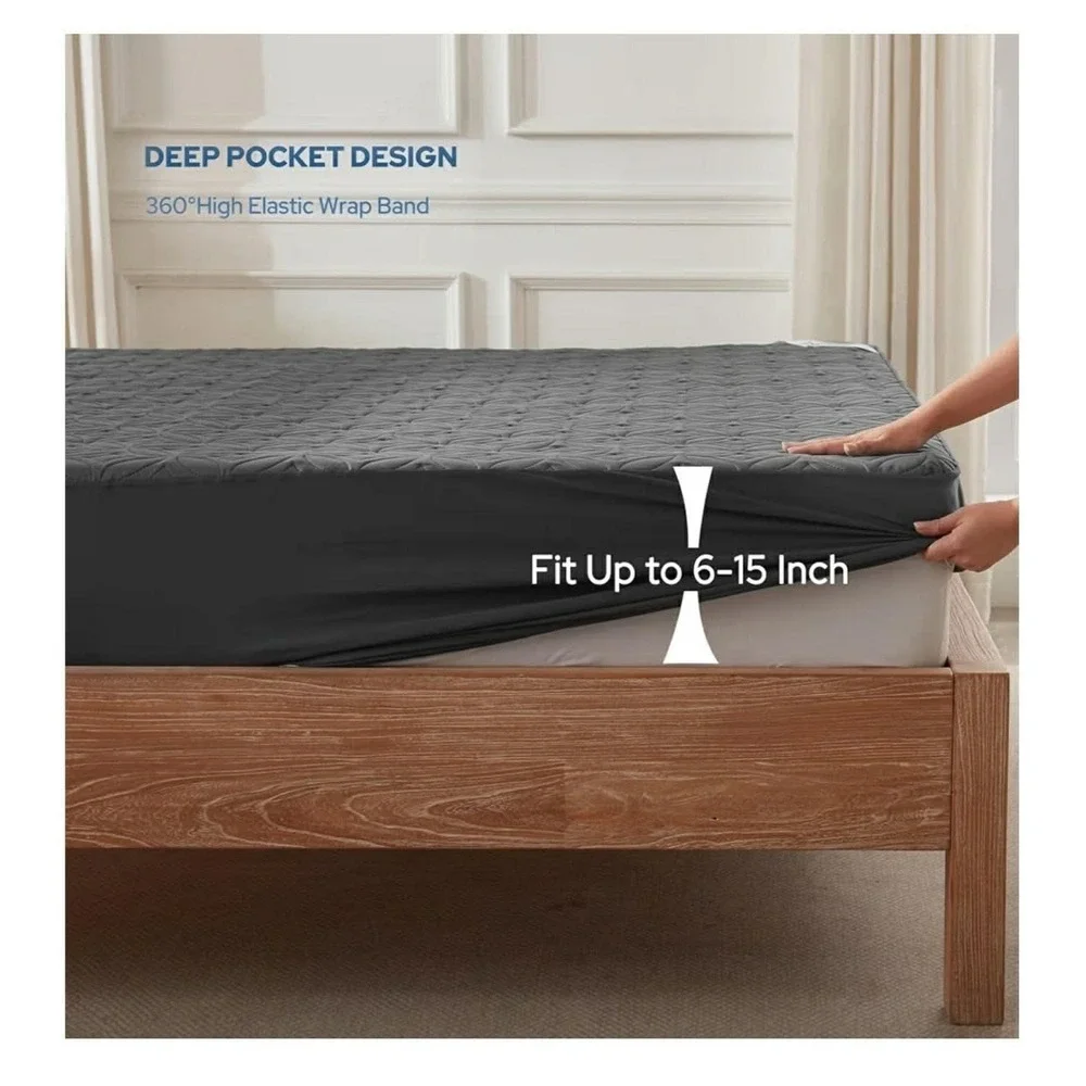 Bedlore 2 Pack Waterproof Mattress Protector Twin Size Mattress Pad With Deep Po